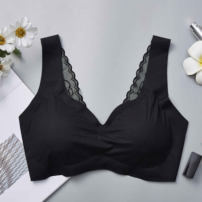 

New Style Sexy Lace Tube Top Underwear Pure Color Seamless Sports Vest Lace Breathable Sleep Underwear Comfortable Bra