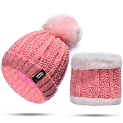 

Women Winter Scarf And Hat Set Knitted Warm Beanie Skullcaps Knit Neck Warmer
