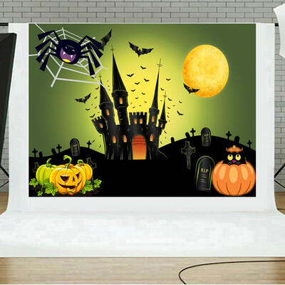 

Toponeto Halloween Backdrops Pumpkin Vinyl 5x3FT Lantern Background Photography Studio