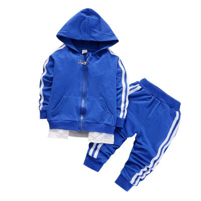 

Autumn Long Sleeve Zipper Jacket Fashion Girl Clothes Long Sleeve Zipper Jacket Pants 2 PCS Sportswear Boys Clothing Set