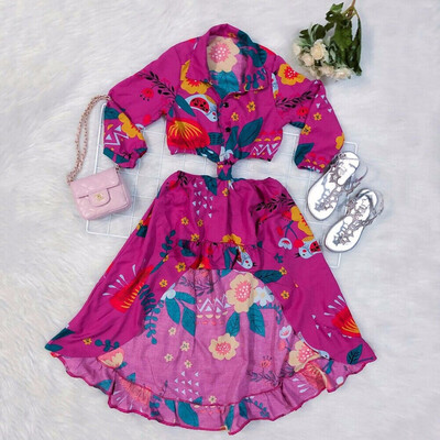 

Toddler Kids Baby Girl Clothes Long Sleeve Floral Vest Tops Tutu Dress Outfits