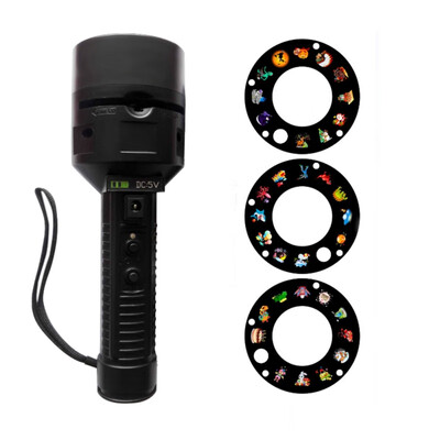 

2 in 1 Decoration Light & Handheld Flashlight LED Projector Lamp with 3 Round Slides Battery Operated