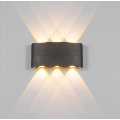 

Gobestart Led Aluminum Wall Lamp Double Head Up And Down Light Black White Curved