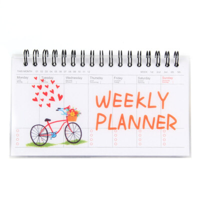 

1Pc Cute Cartoon Flamingo Weekly Planner Rollover Coil Notebook Schedule Agenda For Kids Gift Mini Portable Office School Supplies