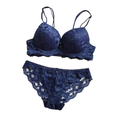 

Sexy Womens Lace Embroidery Push-up Bra Set Wire Free Padded Lingerie Underwear