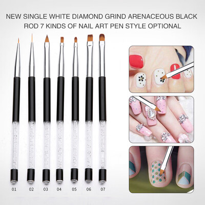 

〖Follure〗7 pcs UV Gel Acrylic Nail Art Brush Painting Pen Set Nail Design Manicure Tool
