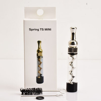 

6 Colors Spring t3 miniSpring t5 mini Smoking Twisty Glass Blunt Pipe Tube Obsolete With Cleaning Kits fashion