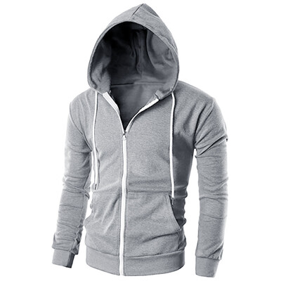 

Gobestart Mens Casual Slim Fit Long Sleeve Zipper Hoodie With Pocket Outwear Blouse
