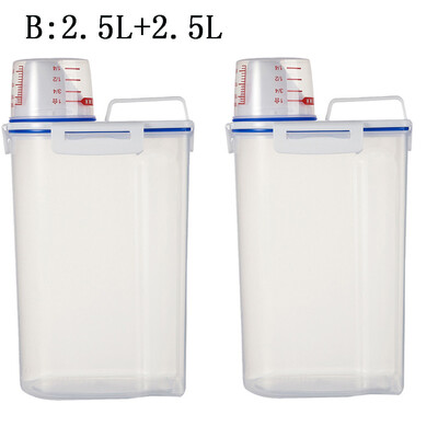 

Toponeto Plastic Cereal Dispenser Storage Box Kitchen Food Grain Rice Container Nice 2pcs