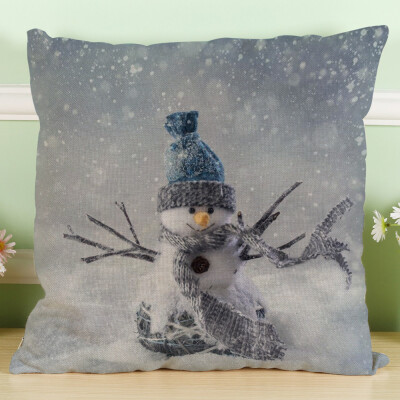 

Tailored New Christmas Snowman Cotton Linen Pillow Case Sofa Cushion Cover Home Decor A