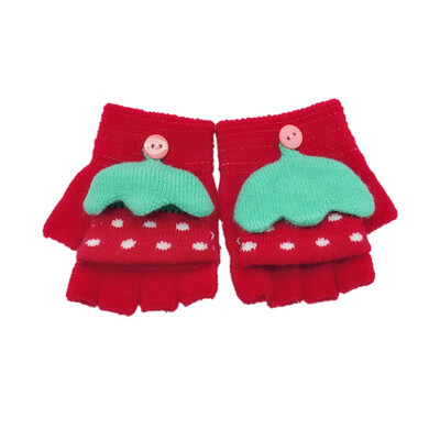 

New Winter Children Fashion Cute Gloves Semi Finger Flip Baby Gloves Winter Children Warm Colorful Gloves