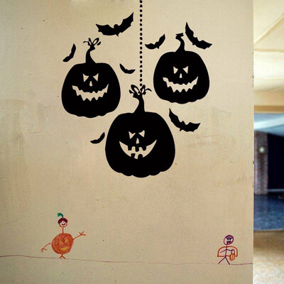 

Halloween Pumpkin Cartoon Pattern Window Cling Wall Sticker Removable Waterproof PVC Wall Stickers For Kids Rooms Bedroom Decor
