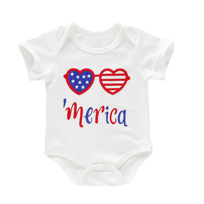 

Children Baby Bodysuits USA Independence Day Printed Clothing Jumpsuits Newborns Infants USA Shipping