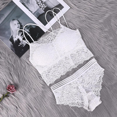 

Hot Lace Sexy Bra Set Push Up Wire Free Bralette Lingerie Women underwear Solid Color Full Cap Bra Sets White Black Apricot