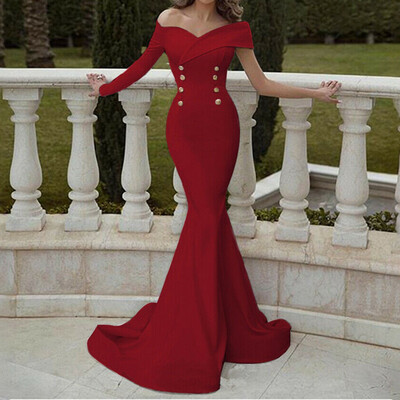 

Women Bodycon Maxi Long Mermaid Dress Formal Wedding Evening Party Gown Dresses