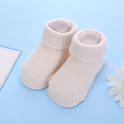 

12 Kinds Autumn Casual Fashion Newborn Baby Solid Color Socks Kids Non-Slip Cotton Floor Mid Stock