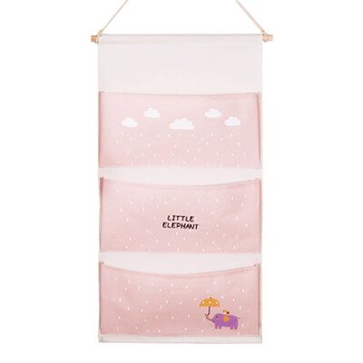 

Silk Hanging Pocket Organizer For Socks Underwear Wall Mounted Hanging Pocket Storage Bag 3 Pockets Organizer For Bedroom