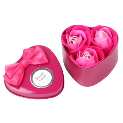 

JPGIF 3Pcs Heart Scented Bath Body Petal Rose Flower Soap Wedding Decoration Gift Blue