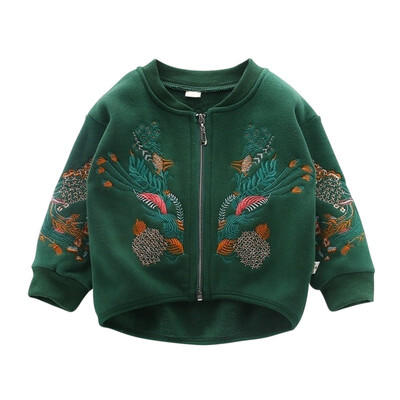

Baby coat Newborn Baby Coat girls Baby Autumn Coat With Thick Fleece Cardigan 2018 Embroidered Flower Jackets For Girls