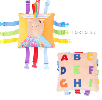 

Tailored Baby Animals Cartoon Soft Plush Buckle Toy With Bell Educational Toy