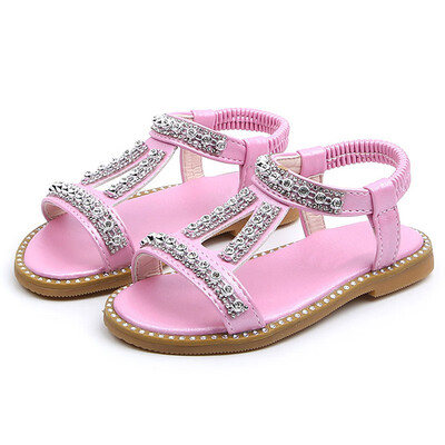 

Summer Kids Sandals Cute Rhinestone Design Sandal Girl Open Toe Princess Shoes