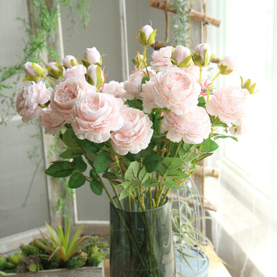 

Gobestart Artificial Fake Western Rose Flower Peony Bridal Bouquet Wedding Home Decor BU