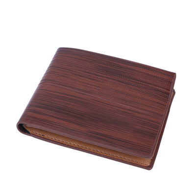 

Men Fashion Solid Color Embossed Multi Slots Faux Leather Short Wallet Purse