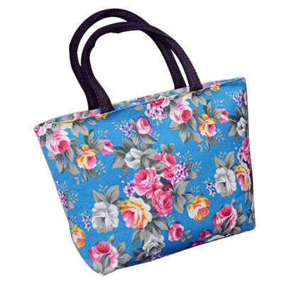 

Rose Flower Printed Women Canvas Big Capacity Shopping Handbag Tote Shoulder Bag