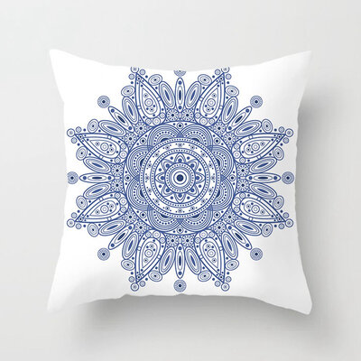 

Blue And White Printed Peach Skin Sofa Decorative Pillowcase