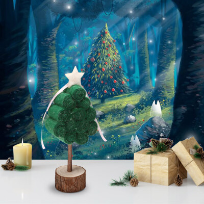 

Siaonvr Mini Trees with Snowmen Reindee with Wood Base Bottle Ornaments Decoration