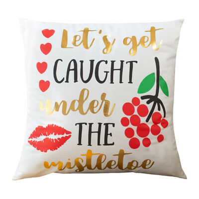 

Modern Simple Xmas Pillow Case Gold Bronzing Cushion Cover Home Sofa Xmas Decor