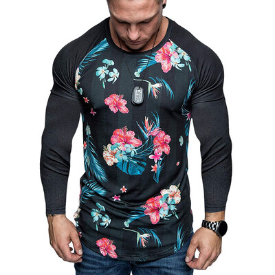 

Toponeto Mens New Style Fashion stamped Long Sleeve Shirt Printed Long-Sleeved Blouse