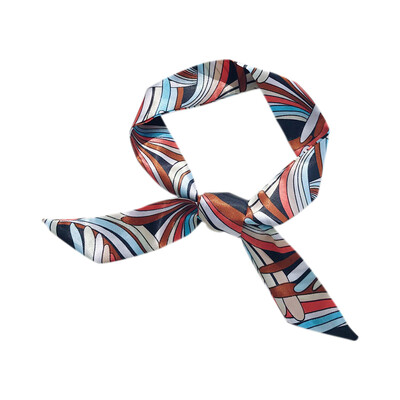 

95cm Scarf Women Korean Autumn Silk Printed Scarf Colorful Elegant Wild Thin WaveBlack Coffee All-match Stylish Neckerchief