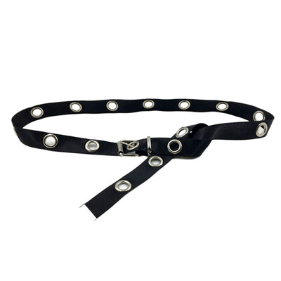 

Women Nylon Canvas Belt Fashion Accessories Joker Decorative Unisex Hollow Out Long Waistband