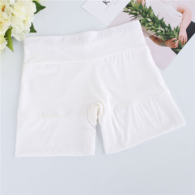 

1pc Women Safety Shorts Pants Solid Color Mid Waist Boxer Pants Anti-Lighting Stretch Shorts Pants