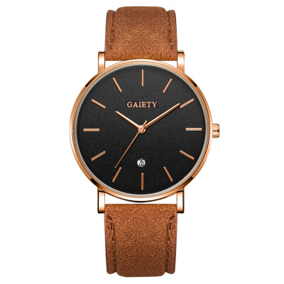 

〖Follure〗Fashion Simple Simple Casual Calendar Business Leather With Strap Mens Watch