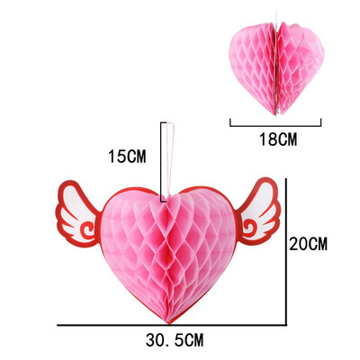 

Paper Ball Decoration Heart Shaped Honeycomb Ball Party Decoration Wedding Hanging Ornament Wedding Decoration Mariage Decor