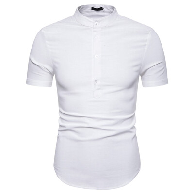 

Toponeto Men Casual Summer Solid Button Short Sleeve Hawaiian T-Shirt Top Blouses