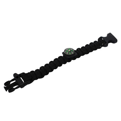

2019 Outdoor Camping Rescue Paracord Bracelets Including Whistle&Compass Men Emergency Rope Black Survival Stainless Buckles