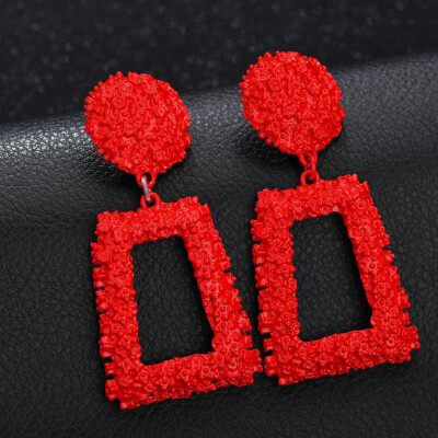 

Fashion Gold Geometric Statement Dangle Earrings Wedding Jewelry For Women