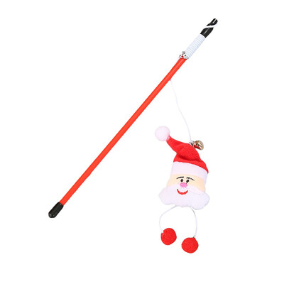 

Gobestart Pet Cat Interaction Funny Feather Cat Rods Stick Decompression Christmas Toy