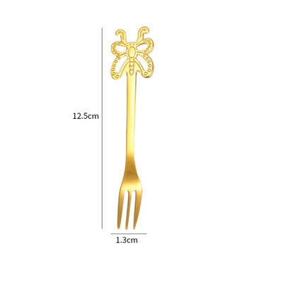 

Toponeto Stainless Steel Butterfly Fork Coffee Tea Spork Flatware Dessert Tool
