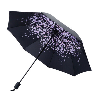 

Creative Cartoon Female Vinyl Fabric Umbrella Anti-UV Umbrella Sunscreen Three-fold Umbrella