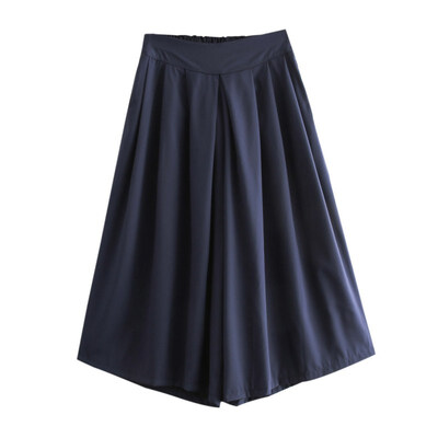 

Pants Women Summer Casual Solid Color Cropped Trousers High Waist Office Lady Capris Pantalon Femme Woman Wide Leg Pants