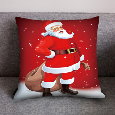 

Siaonvr Merry Christmas Print Pillow Case Polyester Sofa Car Cushion Cover Home Decor