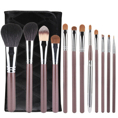 

12Pcsset Pro Makeup Brush Set Wool Hair Make Up Brushes Powder Eyeshadow Foundation Brush Cosmetic Tools With Bag