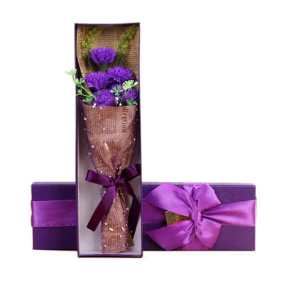 

2019 Mothers Day Gift Carnation Flower Bouquet Soap Flower Gift Box For Valentines Day Birthday Wedding Decor 5pcsbox