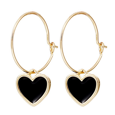 

New Design Peach Heart Circle Earrings Red Color Cute Style Earrings For Women Jewelry