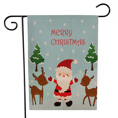 

Christmas Winter Garden Flag Santa Claus Snowman Indoor Outdoor Home Decor Flags Happy Festival Household Hanging Flag