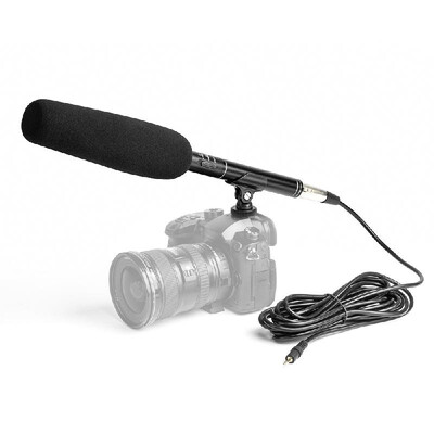 

Professional Aluminium Alloy Condenser Microphone Video Camera Mic Super Cardioid Pattern with Shock Mount XLR 35mm Cable for Vid